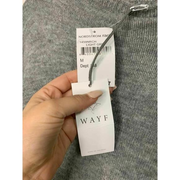 WAYF Light Grey Bow Soft Sweater Size Medium NEW - Picture 4 of 6